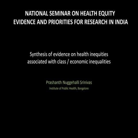 Income inequalities in health presentation | PPTX