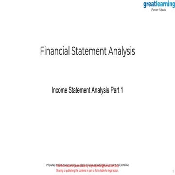Income Statement Analysis to be to be to be