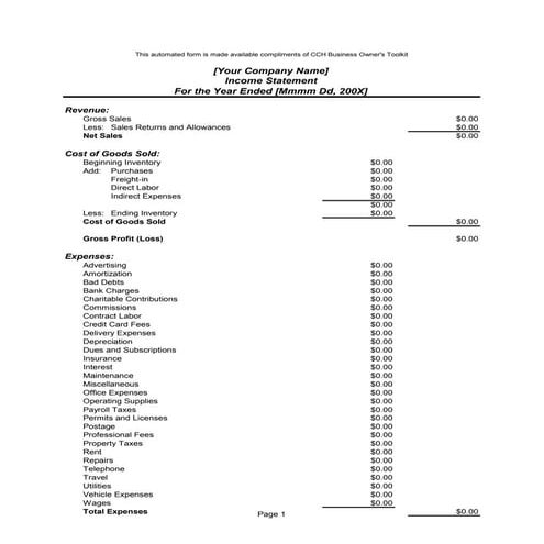 Income statement form4