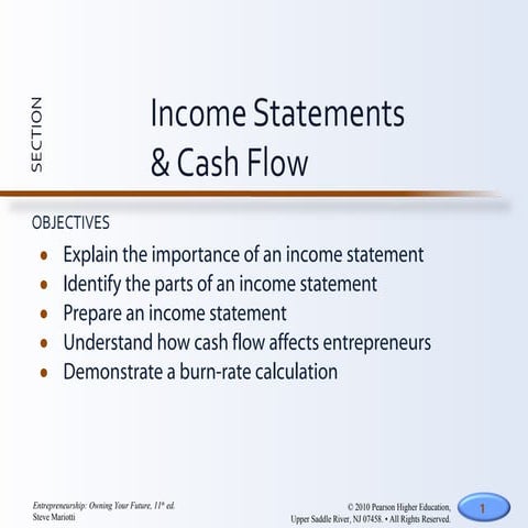 Income statements & cash flow