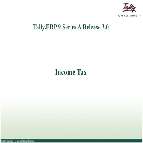 Tally Tutorial :Income Tax computation for employees