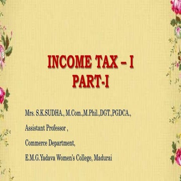 Income tax Part I