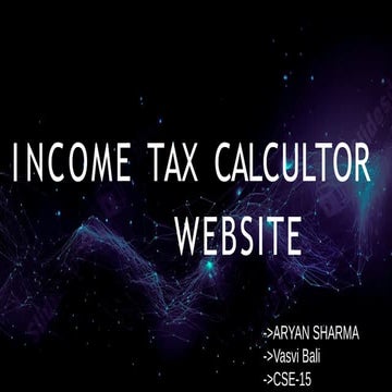 Developing an Intuitive Income Tax Calculator Using Web Technologies ...