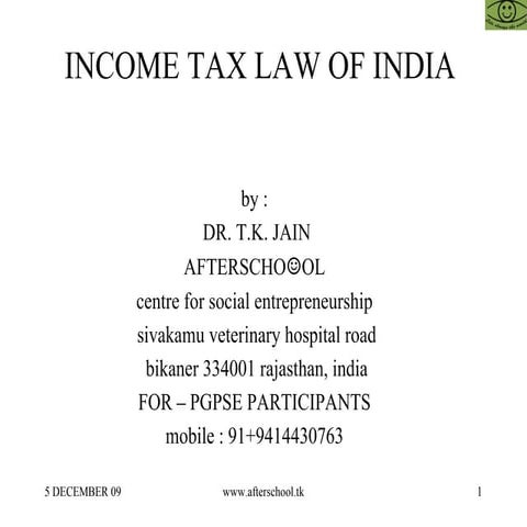 Income Tax Law Of India