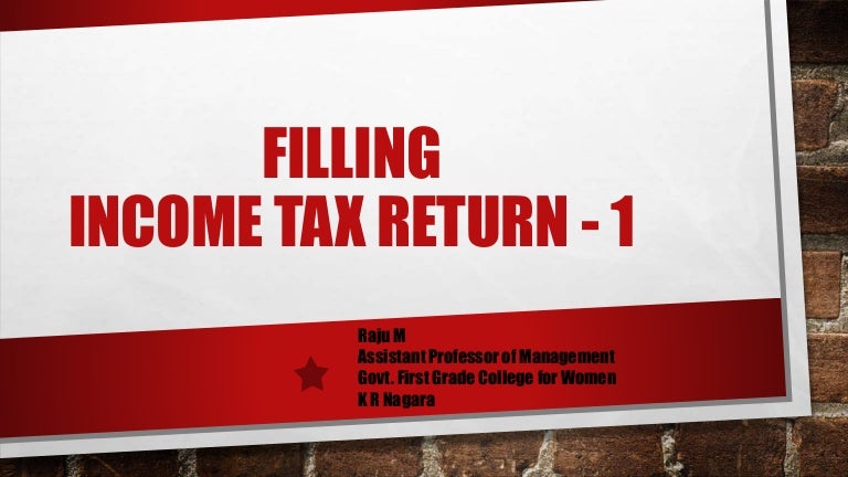 Income tax return 1