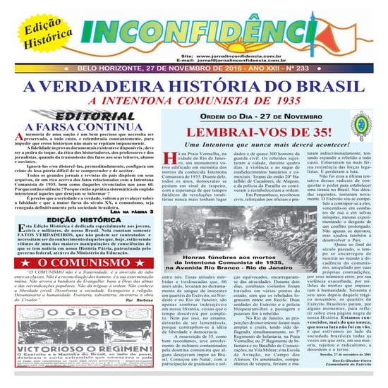 Inconfidência nº 233/Edição histórica da intentona comunista de1935