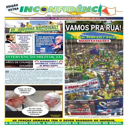 Edição Extra / Inconfidência nº 275 de 25/03/2020