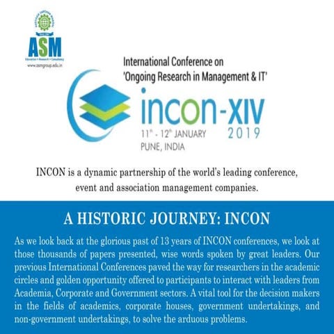 INTERNATIONAL CONFERENCE ON ONGOING RESEARCH IN MANAGEMENT & IT | PPTX