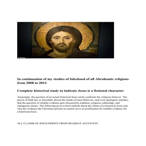 In continuation of my studies of falsehood of all Abrahamic religions from 20...