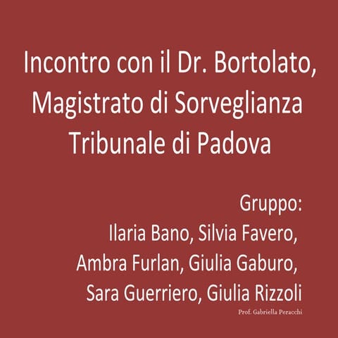 Incontro con magistrato di sorveglianza PPT