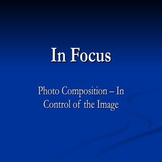 In Control Of The Image