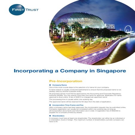 Incorporating a company in Singapore
