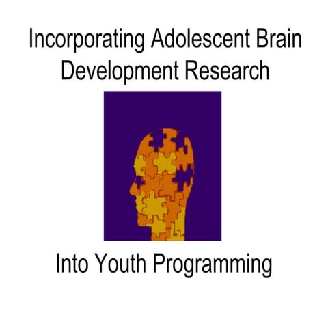 Incorporating Adolescent Brain Development Research into Youth Programming 