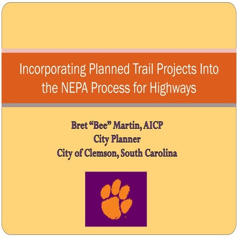 Incorporating planned trails projects into the nepa process for highways