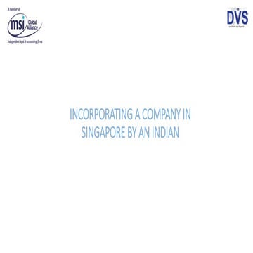 INCORPORATING A COMPANY IN SINGAPORE BY AN INDIAN