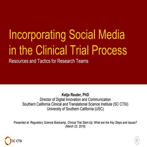 Incorporating Social Media into the Clinical Trial Process