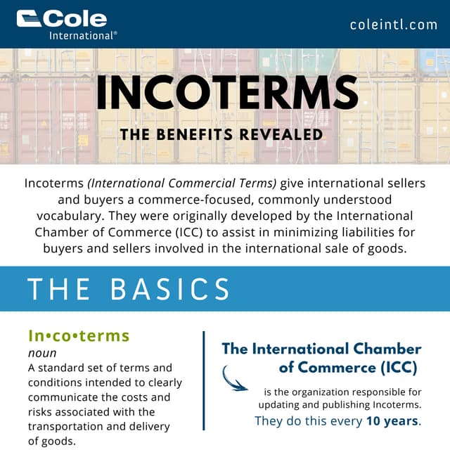 Incoterms  - The benefits revealed