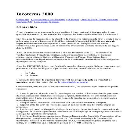 Incoterms 2000 | DOC