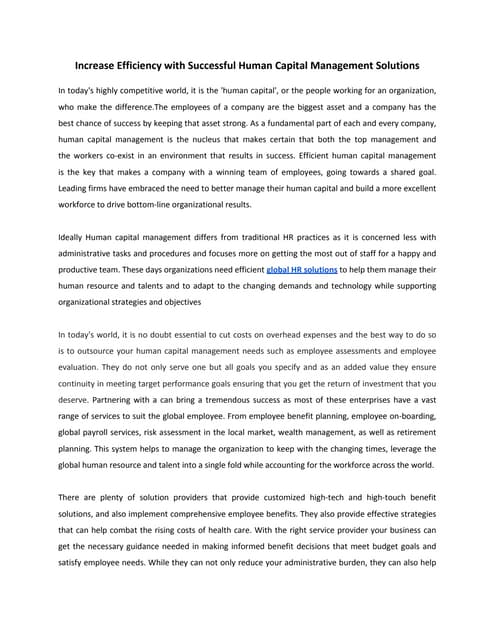 Increase efficiency with successful...