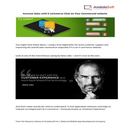 Increase sales with e commerce chat on your commercial website