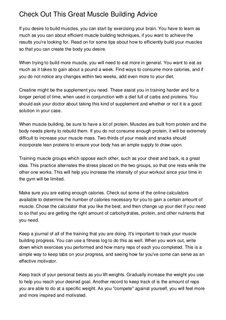 Check Out This Great Muscle Building Advice