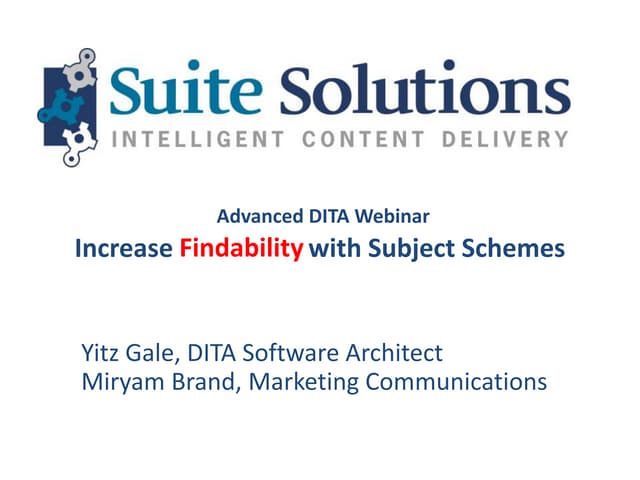 Increasing Findability with Subject Schemes (Advanced DITA Webinar)
