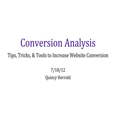 Increasing Conversion: Tips, Tricks, & Tools