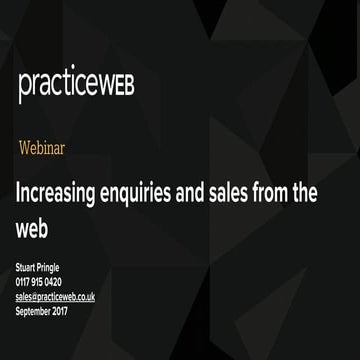 Increasing enquiries and sales from the web