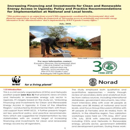 3.	Increasing Financing and Investments for Clean and Renewable Energy Access...