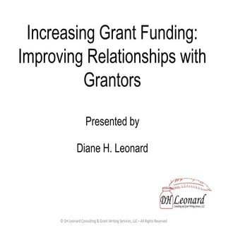 Increasing grant funding by improvi...