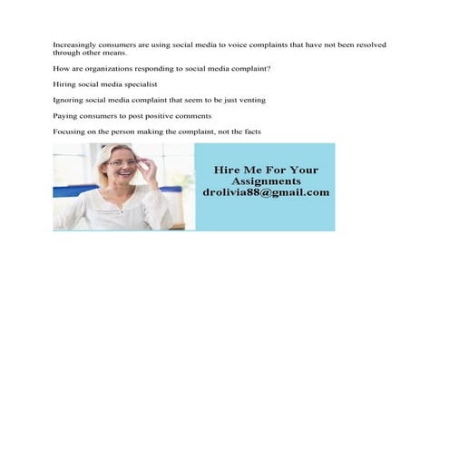 Increasingly consumers are using social media to voice complaints that.pdf