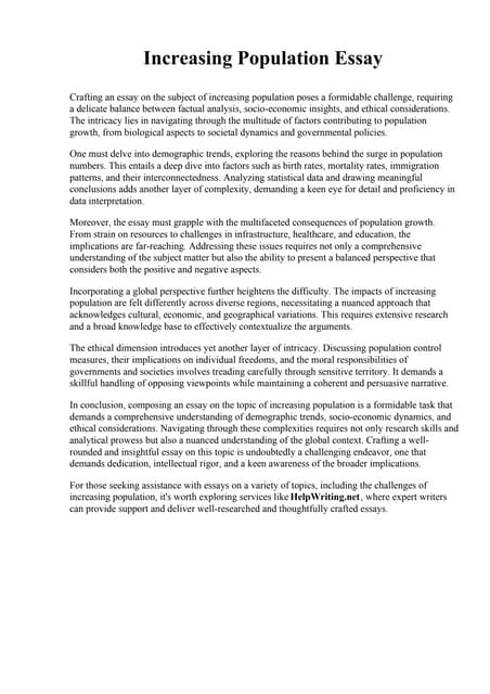 Essay On Population Growth.pdf | Education