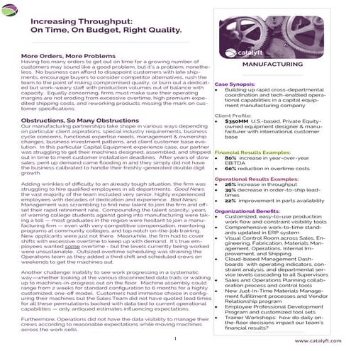 Increasing Production Throughput