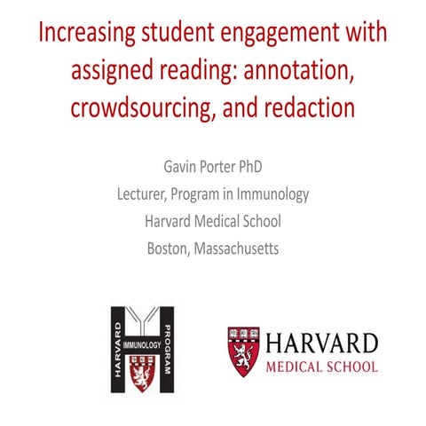 Increasing student engagement with assigned reading: annotation, crowdsourcin...
