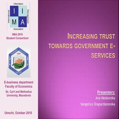 Increasing trust towards government e-services