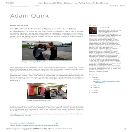 Incredibly efficient but lesser known fighting systems for street defense