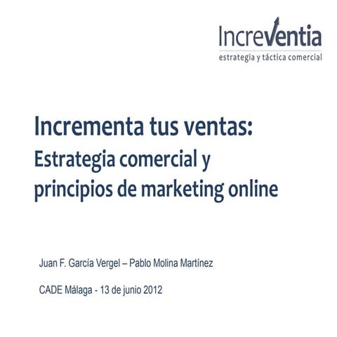 Incrementa tus ventas estrategia comercial y principios de marketing online