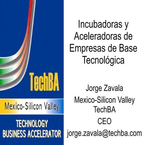 Incubadorasyaceleradorasdeempresasdebasetecnologica 090817150927-phpapp01