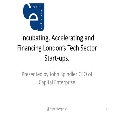 Incubating, accelerating and financing london’s tech scene ( public version)