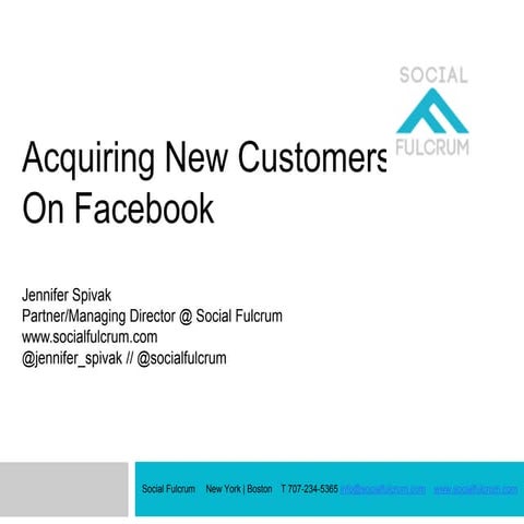 Acquiring New Customers On Facebook