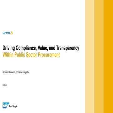 Driving Compliance, Value, and Transparency Within Public Sector Procurement ...