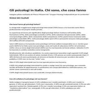 Gli psicologi in Italia: chi sono, ...