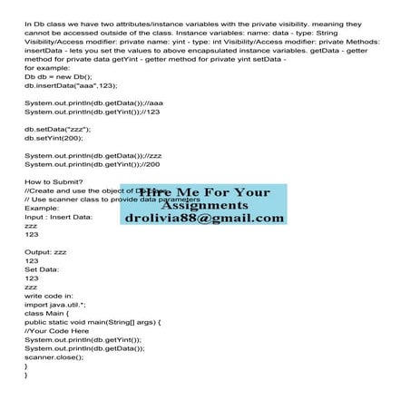 In Db class we have two attributesinstance variables with t.pdf