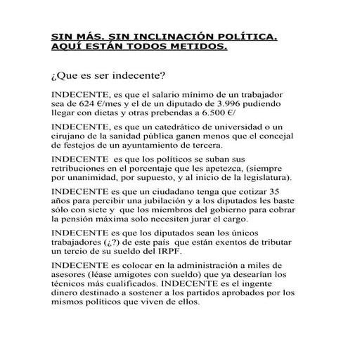 INDECENTES, SIN MAS