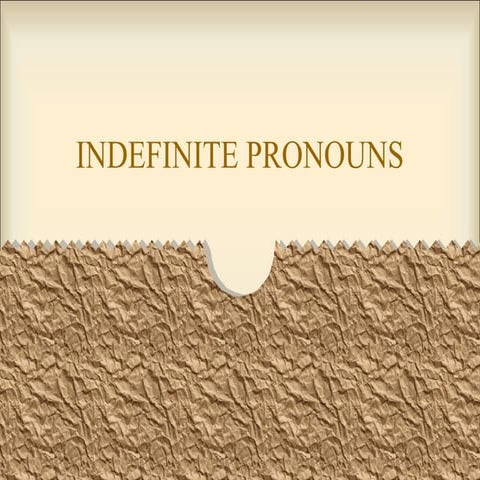 Indefinite pronouns