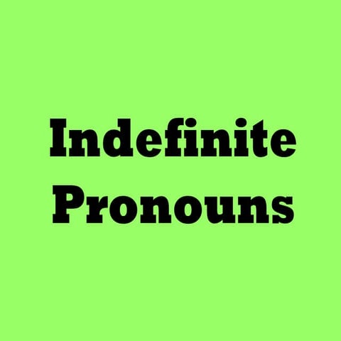 Indefinite pronouns powerpoint