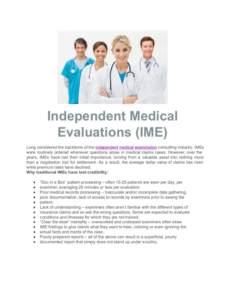 Independent Medical Evaluations IME