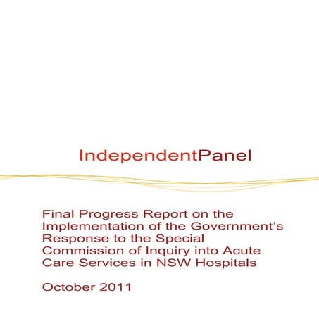 Independent Panel Garling Review Progress