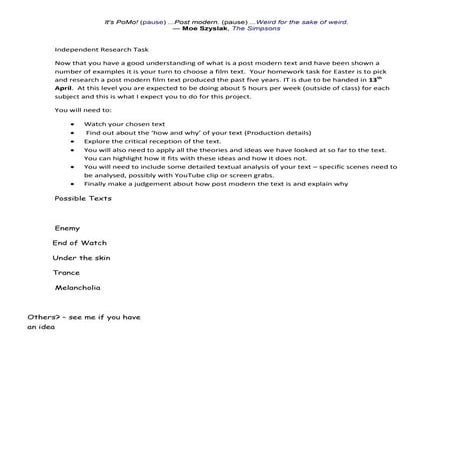 Independent research task yr 13   new