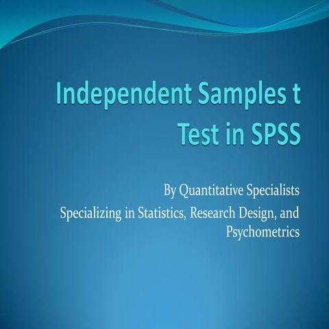 t test in spss - introductory statistics | PDF
